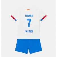 Fotbalové Dres Barcelona Ferran Torres #7 Dětské Venkovní 2023-24 Krátký Rukáv (+ trenýrky)